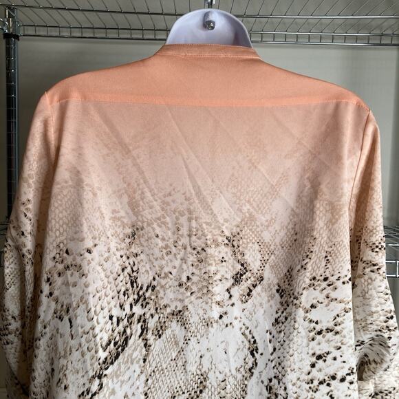 Calvin Klein Women's Ombre Snakeskin Button Up Blouse Size M‎ Lagenlook Career - Picture 12 of 13